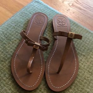 Tory Burch patent leather thong sandals